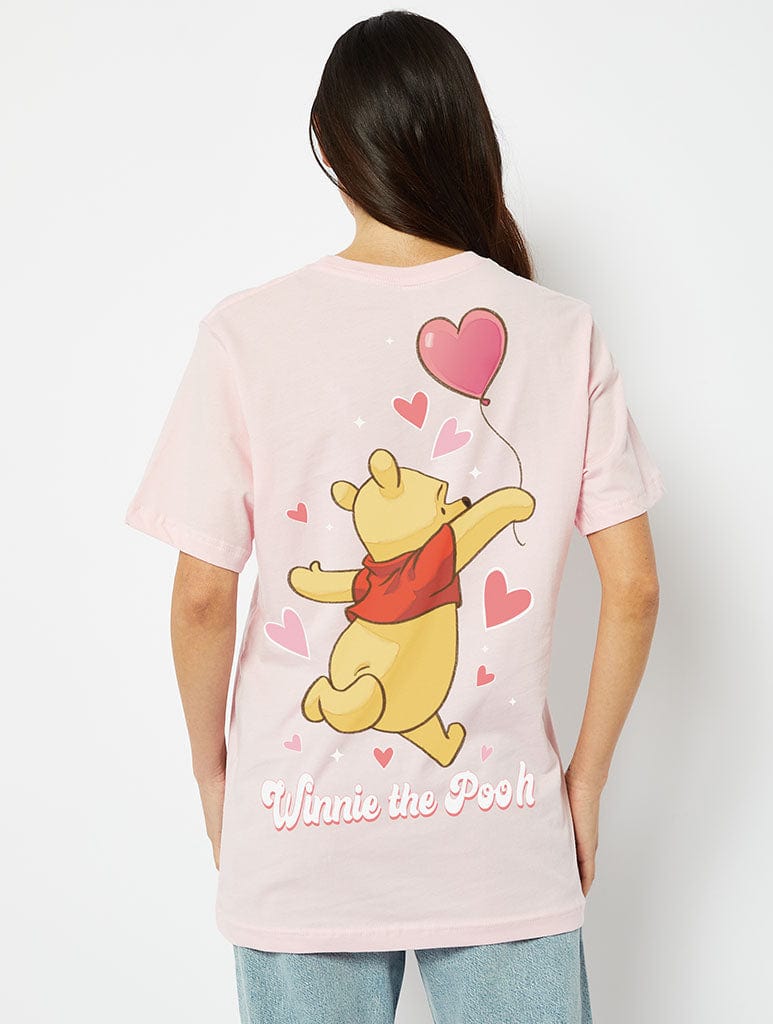 Disney Valentine’s Winnie the Pooh T-Shirt in Pink Tops & T-Shirts Skinnydip London