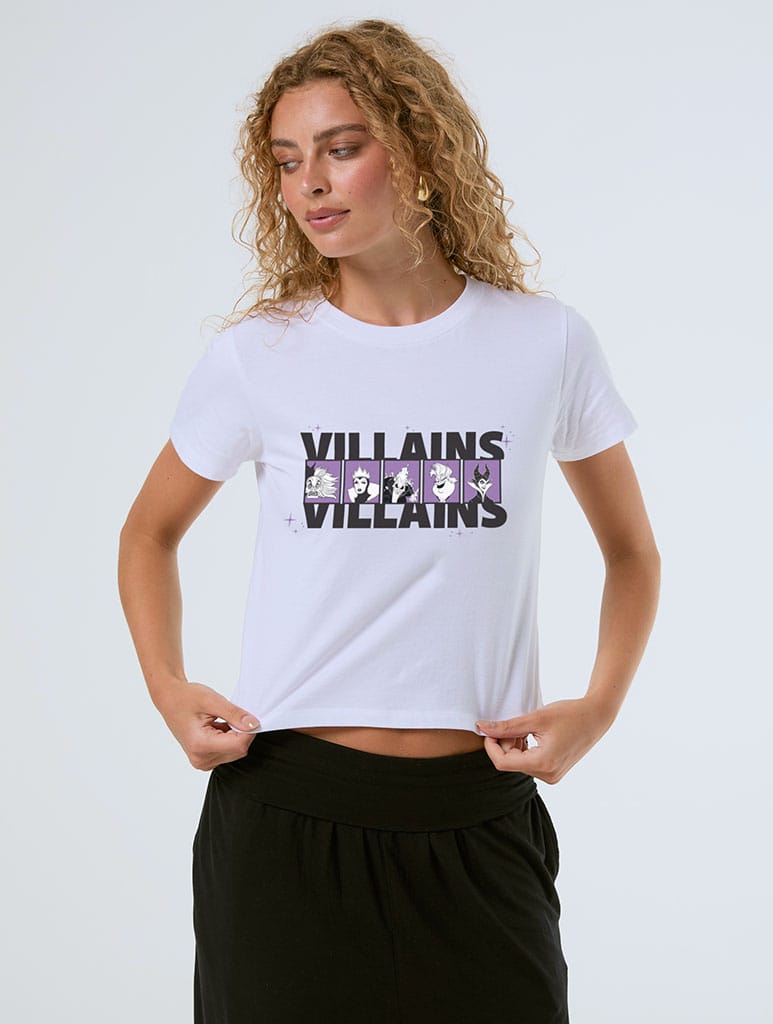 Disney Villains Baby T-Shirt In White Tops & T-Shirts Skinnydip London
