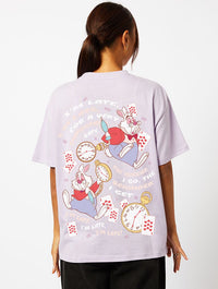 Disney White Rabbit I'm Late T-Shirt In Lilac Tops & T-Shirts Skinnydip London