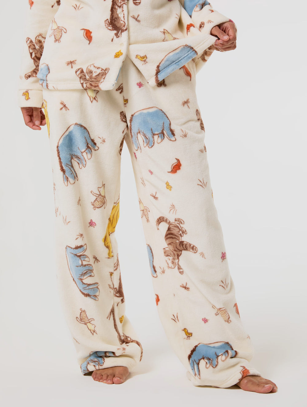 Disney Winnie The Pooh Ecru Fleece Pyjama Set Lingerie & Nightwear Skinnydip London