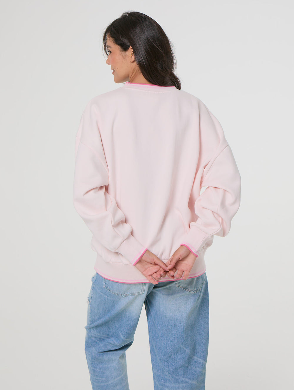 Disney Winnie The Pooh Embroidered Sweatshirt in Pink Hoodies and Sweatshirts Skinnydip London