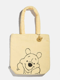 Disney Winnie the Pooh Fluffy Tote Bag with Chrome Charm Printed Tote Bags Skinnydip London