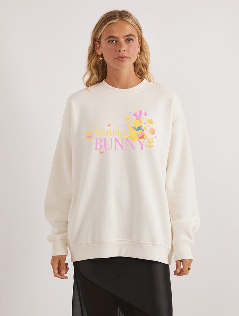 Disney Winnie the Pooh Honey Bunny Sweatshirt In White Hoodies & Sweatshirts Skinnydip London