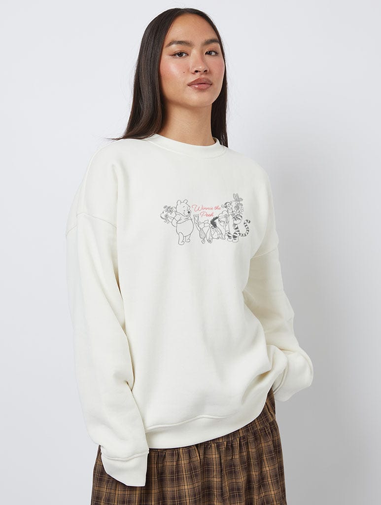Disney Winnie The Pooh Love Is In The Air Sweatshirt In White Hoodies & Sweatshirts Skinnydip London