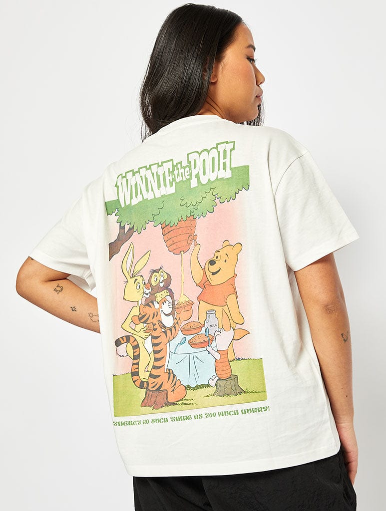 Disney Winnie The Pooh Poster T-Shirt in Ecru Tops & T-Shirts Skinnydip London