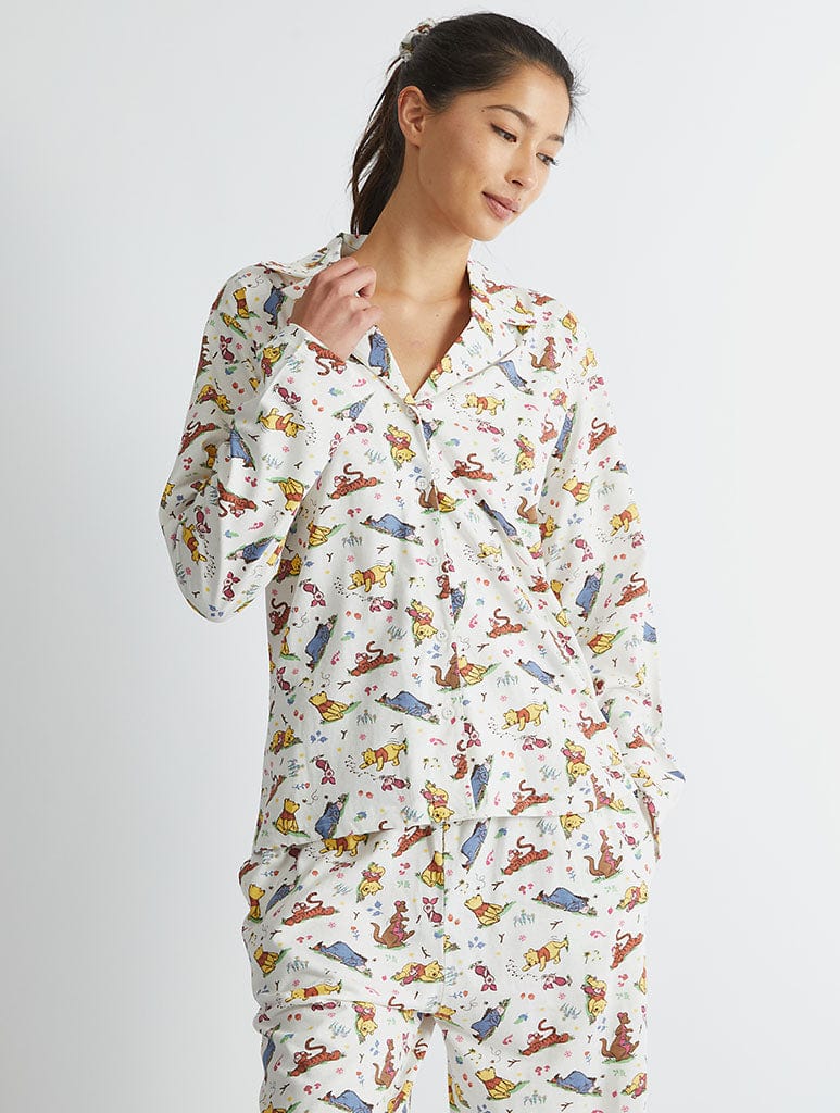 Disney Winnie The Pooh Pyjama Set in Ecru Lingerie & Nightwear Skinnydip London