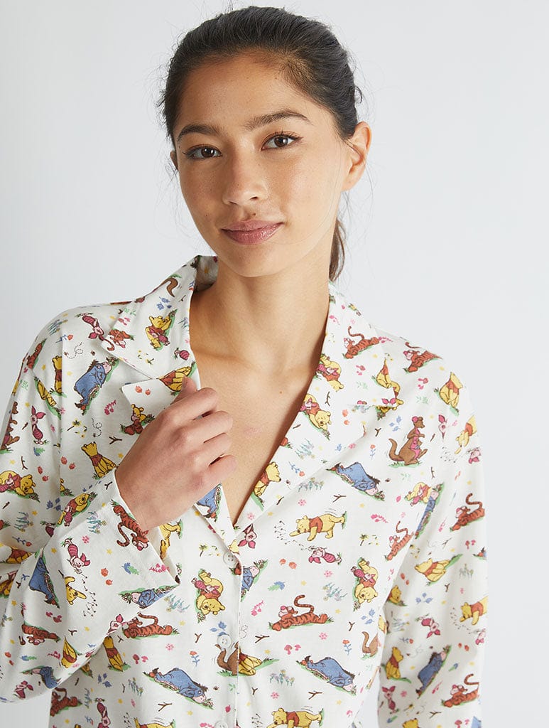 Disney Winnie The Pooh Pyjama Set in Ecru Lingerie & Nightwear Skinnydip London