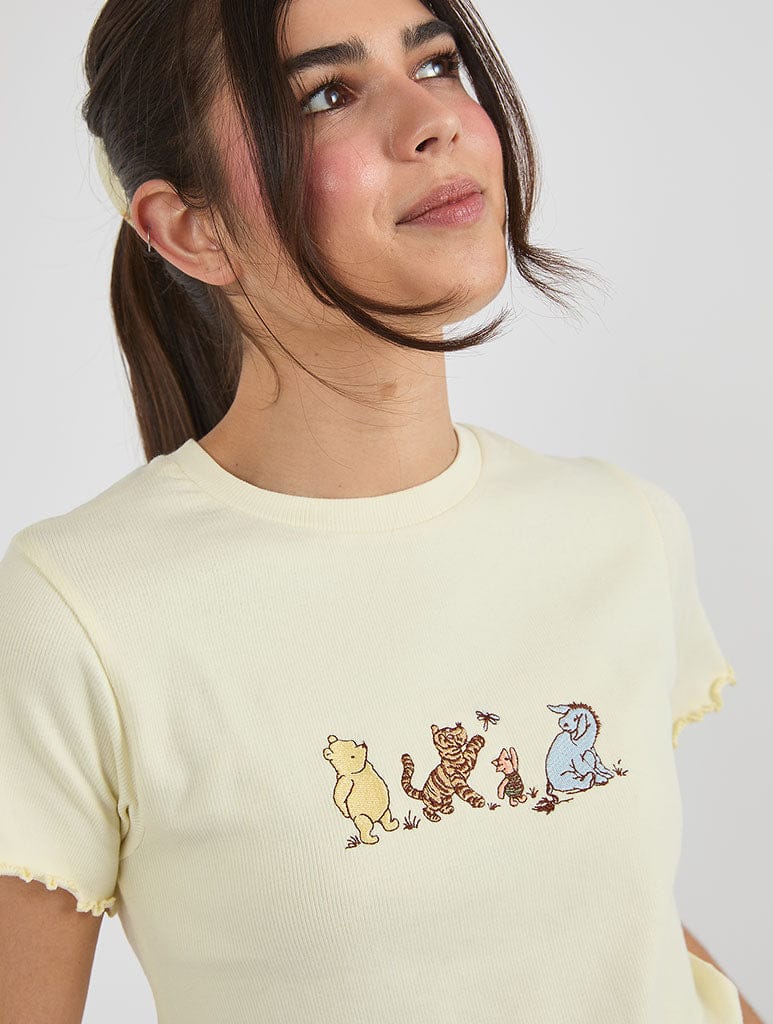 Disney Winnie The Pooh Retro Ribbed Pyjama Shorts Set Lingerie & Nightwear Skinnydip London