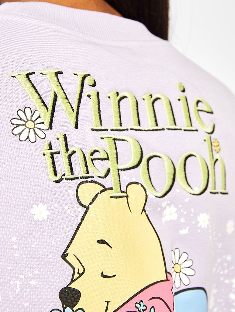 Disney Winnie the Pooh Sweatshirt in Lilac Hoodies & Sweatshirts Skinnydip London