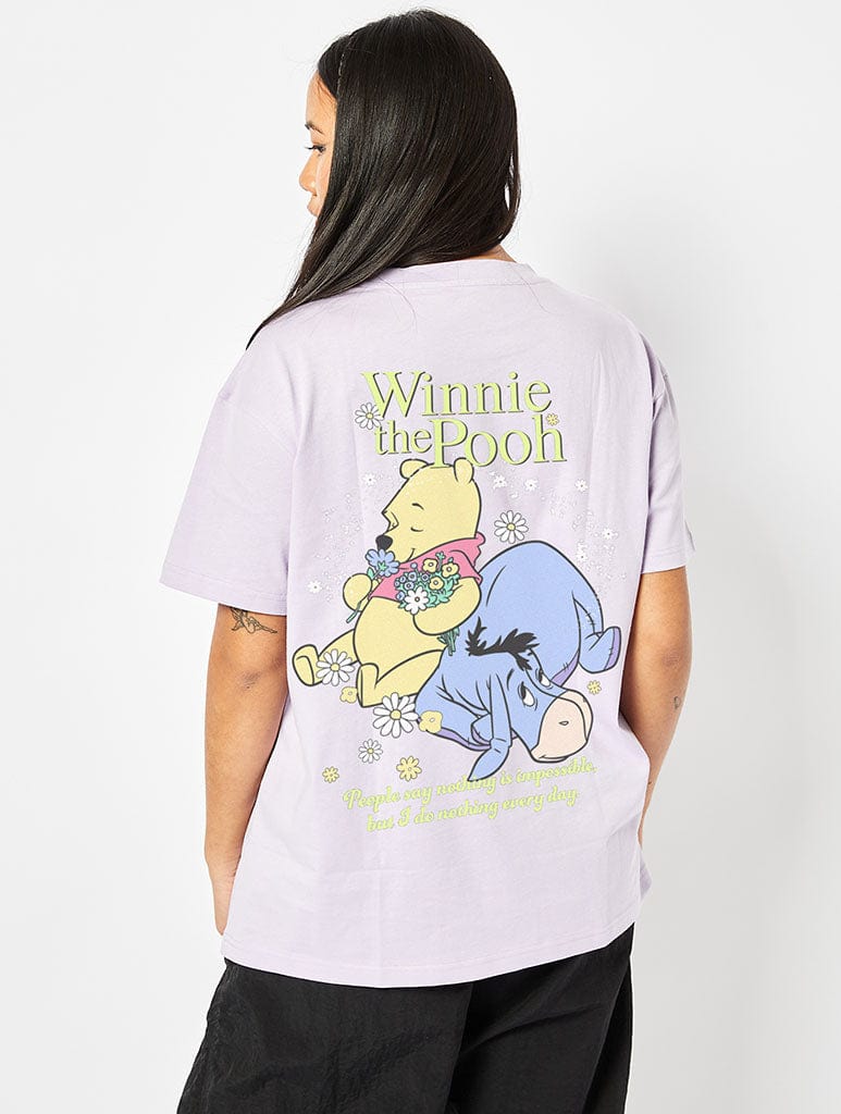 Disney Winnie The Pooh T-Shirt In Lilac Tops & T-Shirts Skinnydip London