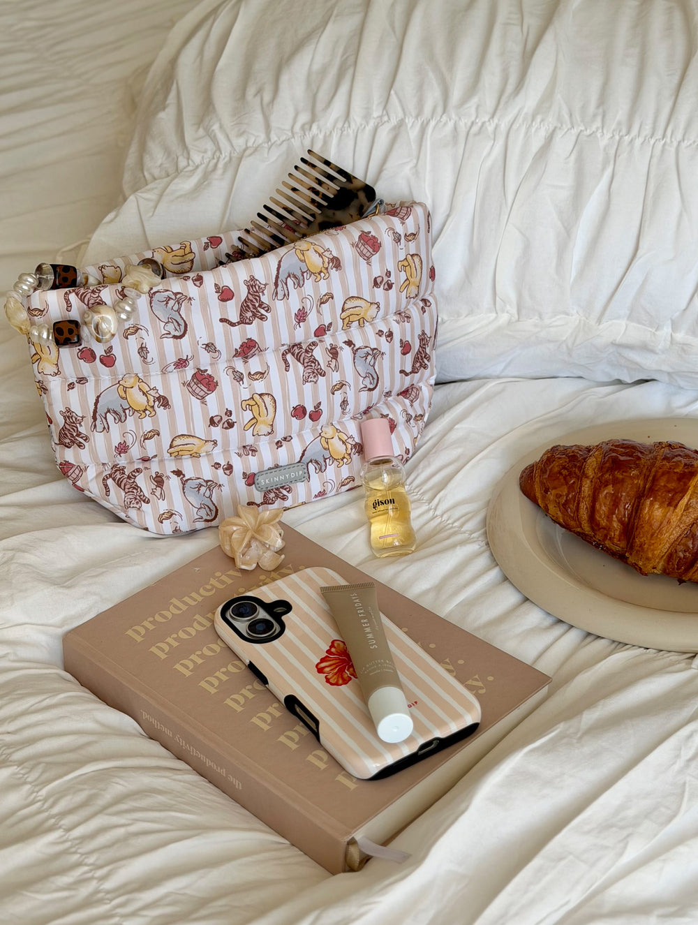 Disney Winnie the Pooh Vintage Stripe Pillow Pouch Makeup Bags & Wash Bags Skinnydip London