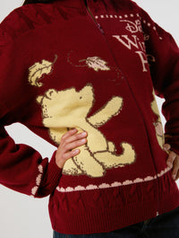 Disney Winnie The Pooh Zip Through Knitted Jumper Jumpers & Cardigans Skinnydip London