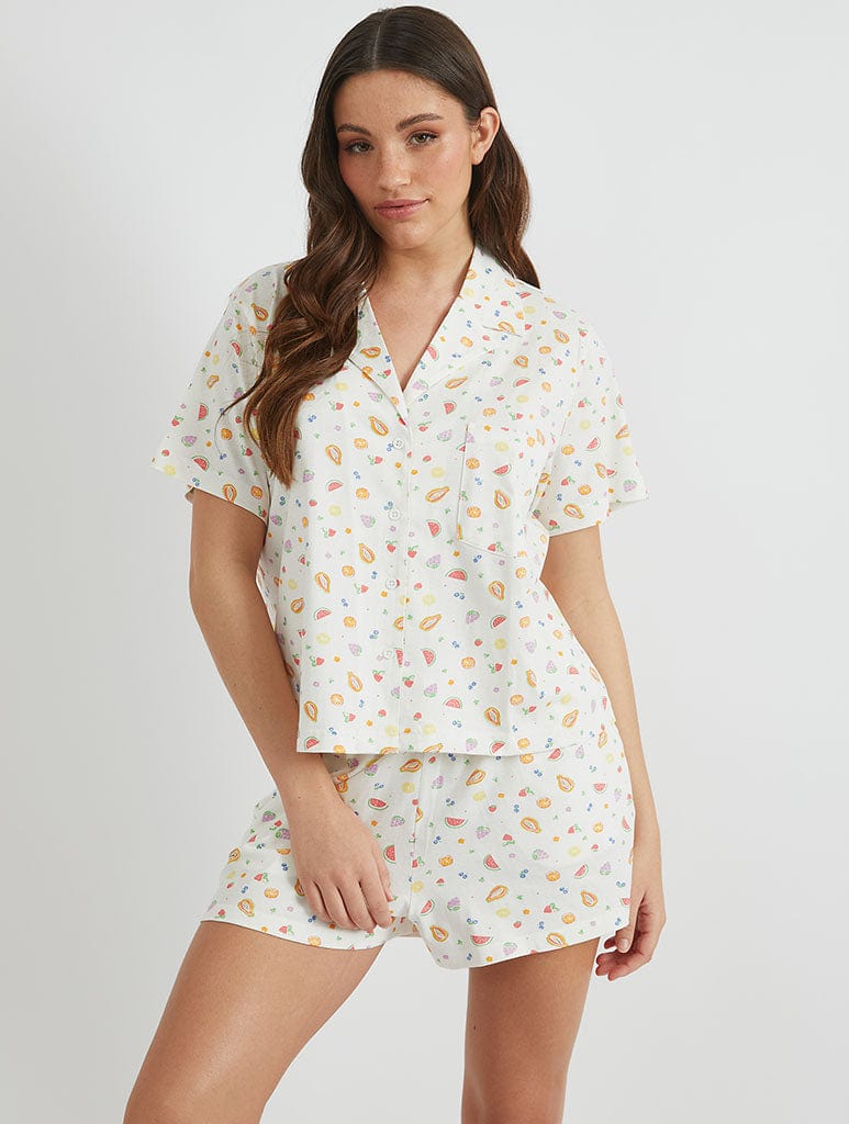 Ditsy Fruit Shirt & Short Pyjama Set Lingerie & Nightwear Skinnydip London