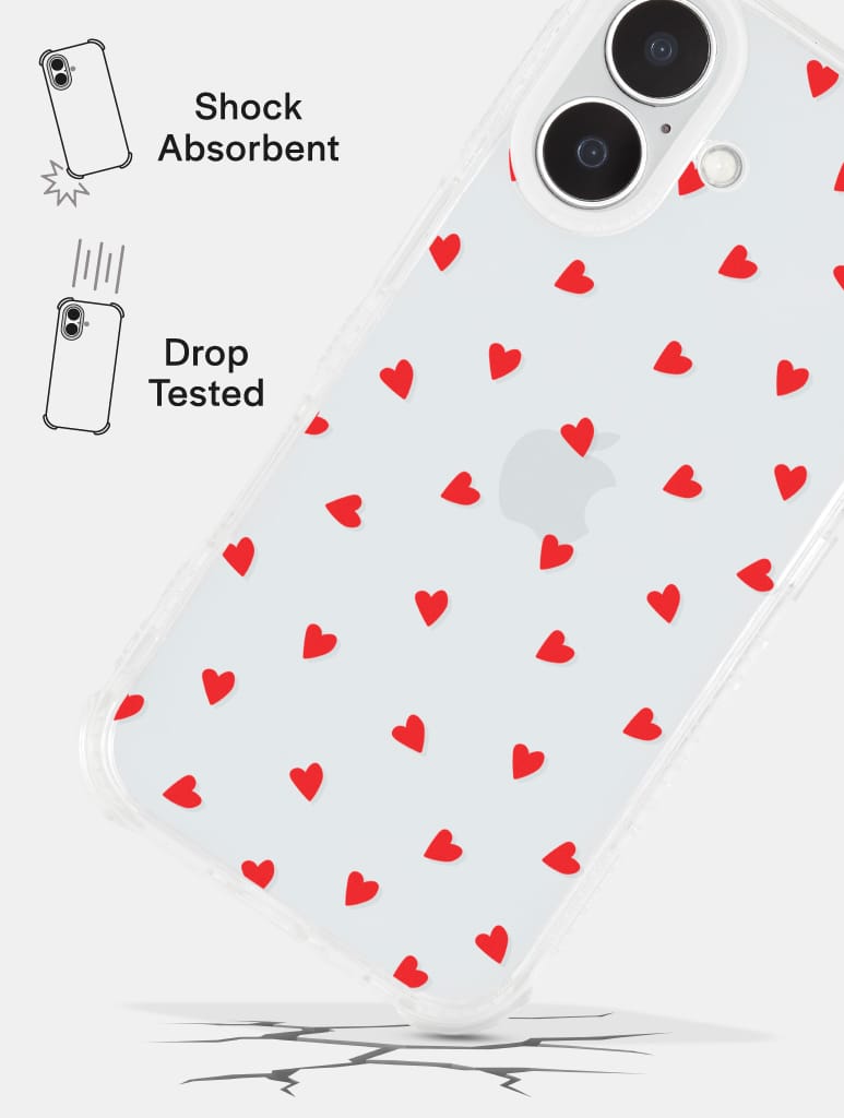 Ditsy Heart Shock iPhone Case Phone Cases Skinnydip London