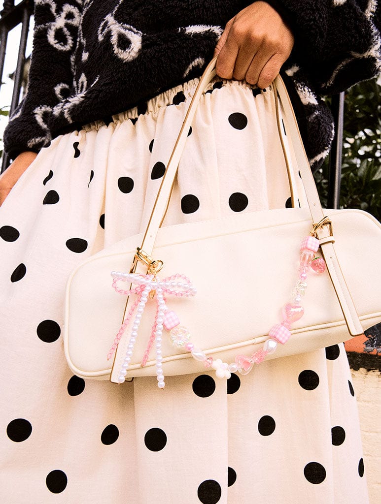 Double Bow Beaded Charm Strap Phone Grips Skinnydip London