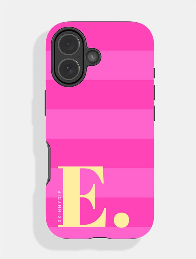 'E' Initial Patterned Pink Ultra Protective iPhone Case Phone Cases Skinnydip London