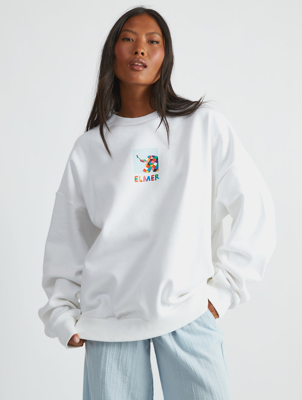 Elmer Patchwork Sweatshirt in Ecru Hoodies & Sweatshirts Skinnydip London
