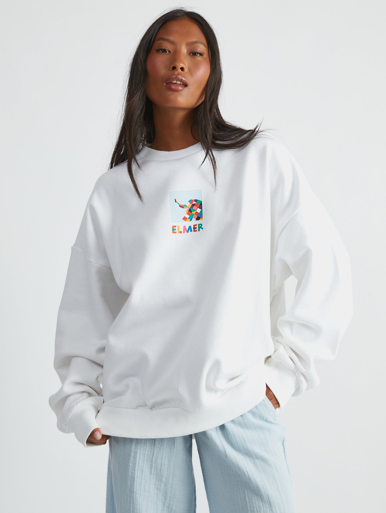 Elmer Patchwork Sweatshirt in Ecru Hoodies & Sweatshirts Skinnydip London