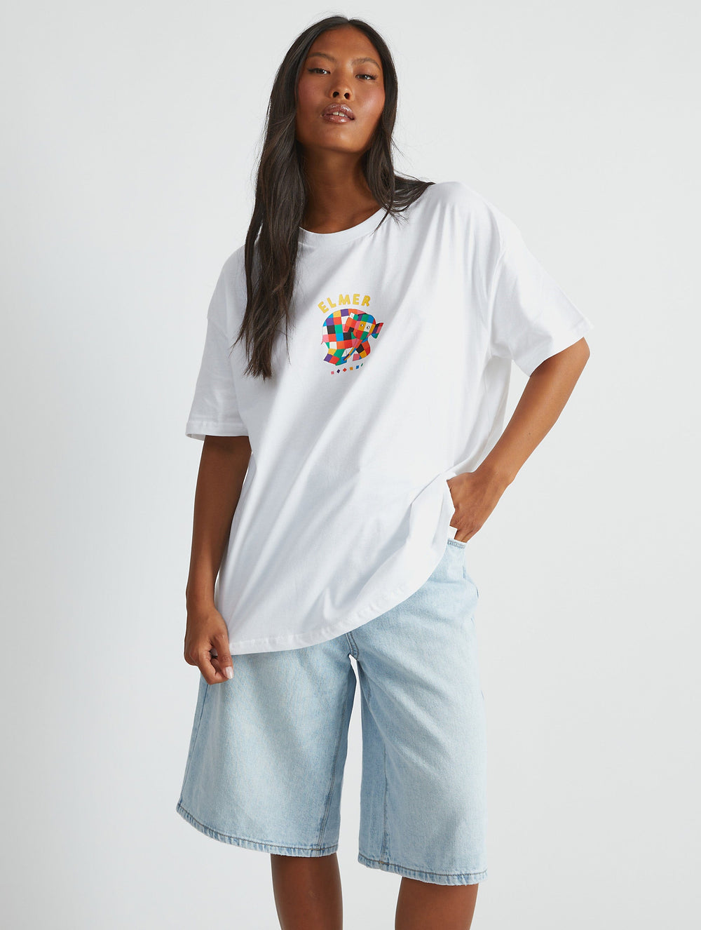 Elmer Patchwork T-Shirt in Ecru Tops & T-Shirts Skinnydip London