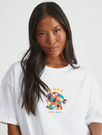 Elmer Patchwork T-Shirt in Ecru Tops & T-Shirts Skinnydip London