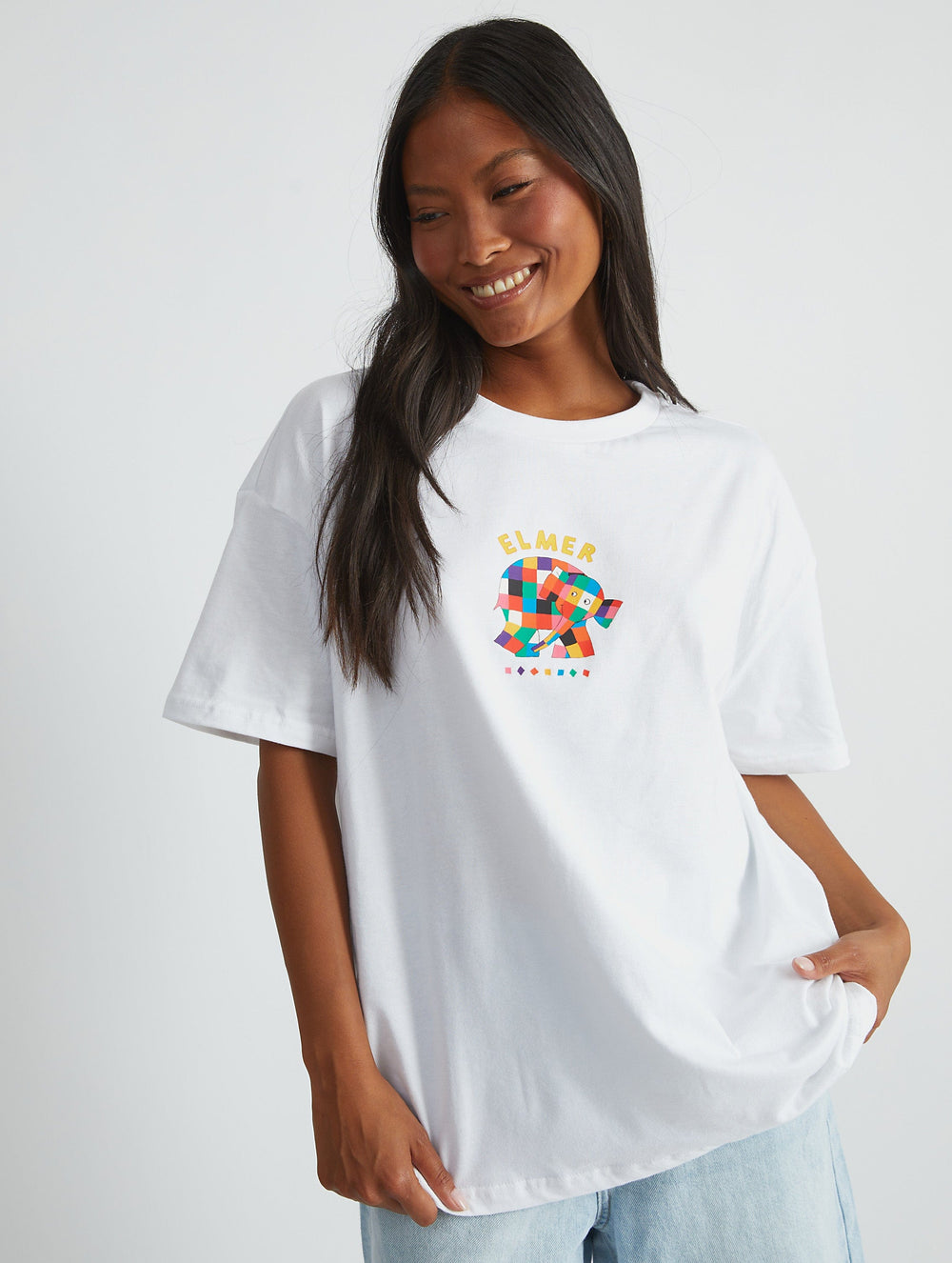 Elmer Patchwork T-Shirt in Ecru Tops & T-Shirts Skinnydip London