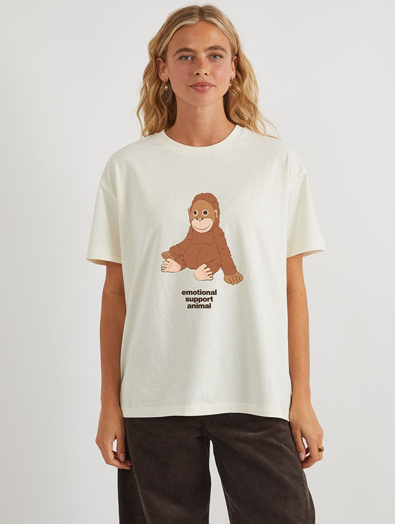 Emotional Support Animal T-Shirt in White Tops & T-Shirts Skinnydip London