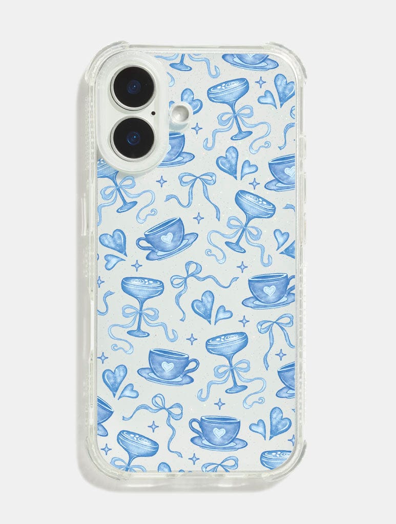 Espresso Blue Bow Shock iPhone Case Phone Cases Skinnydip London