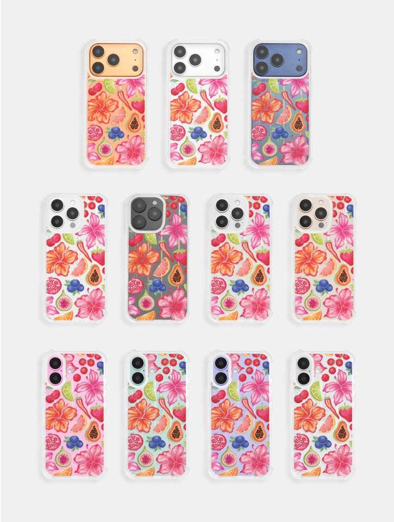 Exotic Fruit & Flowers Shock iPhone Case Phone Cases Skinnydip London