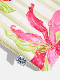Exotic Lilies Stripe Quilted Bow Laptop Sleeve Laptop Cases Skinnydip London