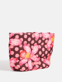 Exotic Orchids Polka Dot Pillow Pouch Makeup Bag in Pink Makeup Bags & Wash Bags Skinnydip London