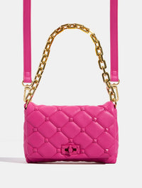 Farah Pink Studded Quilt Chain Shoulder Bag Bags Skinnydip London