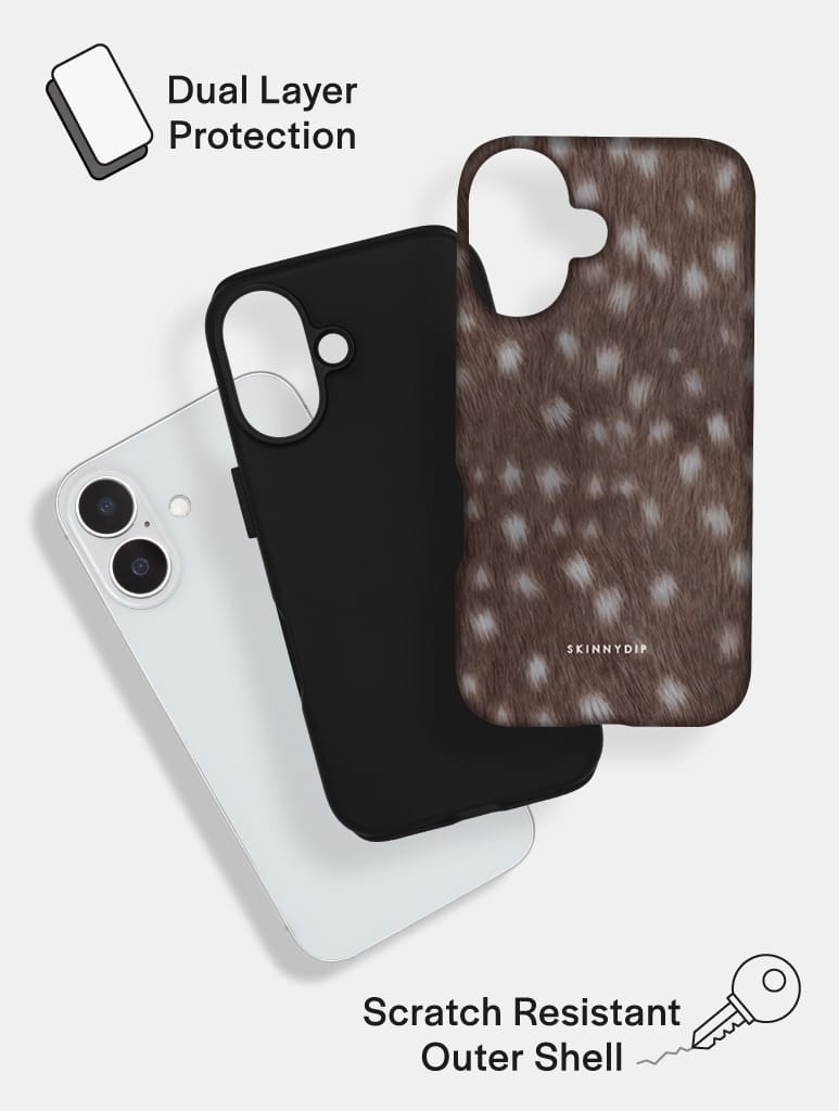 Fawn Dark Print Ultra Protective iPhone Case Phone Cases Skinnydip London
