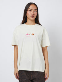 Find Joy In The Simple Things T-Shirt In White Tops & T-Shirts Skinnydip London