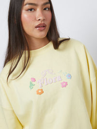 Flora Sweatshirt in Yellow Hoodies & Sweatshirts Skinnydip London