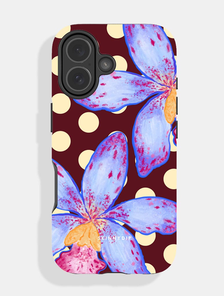 Floral Spots Brown Blue And Yellow Ultra Protective iPhone Case Phone Cases Skinnydip London
