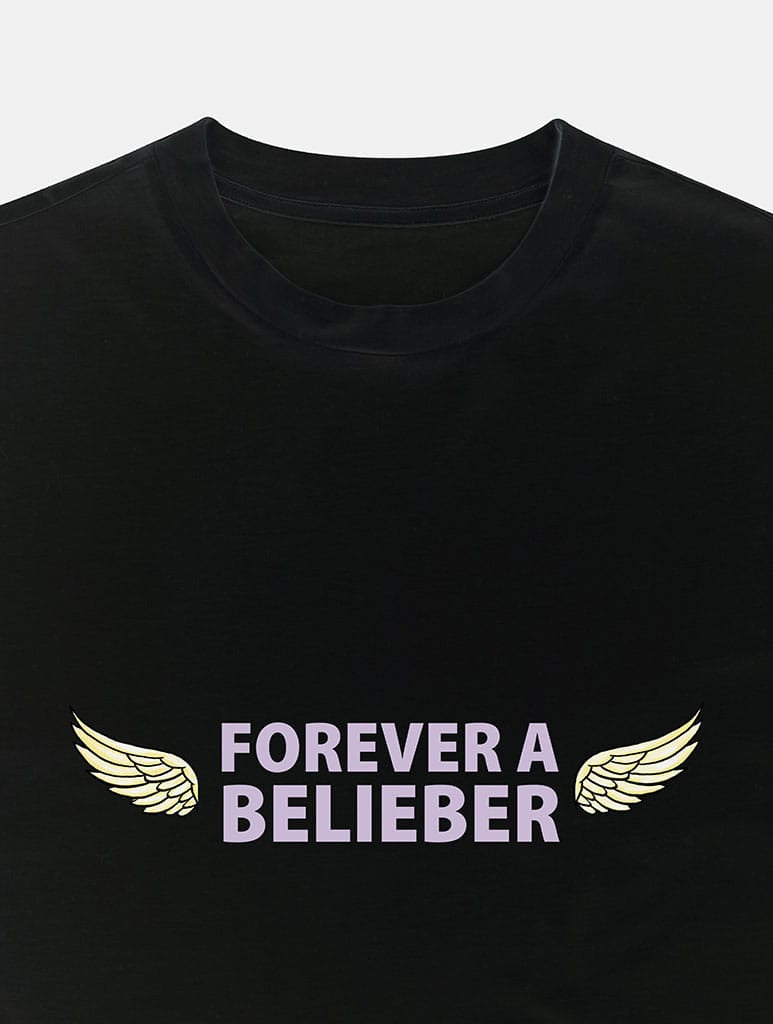 Forever A Belieber T-Shirt In Black Tops & T-Shirts Skinnydip London