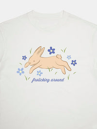 Frolicking Around Bunny Baby T-Shirt In White Tops & T-Shirts Skinnydip London