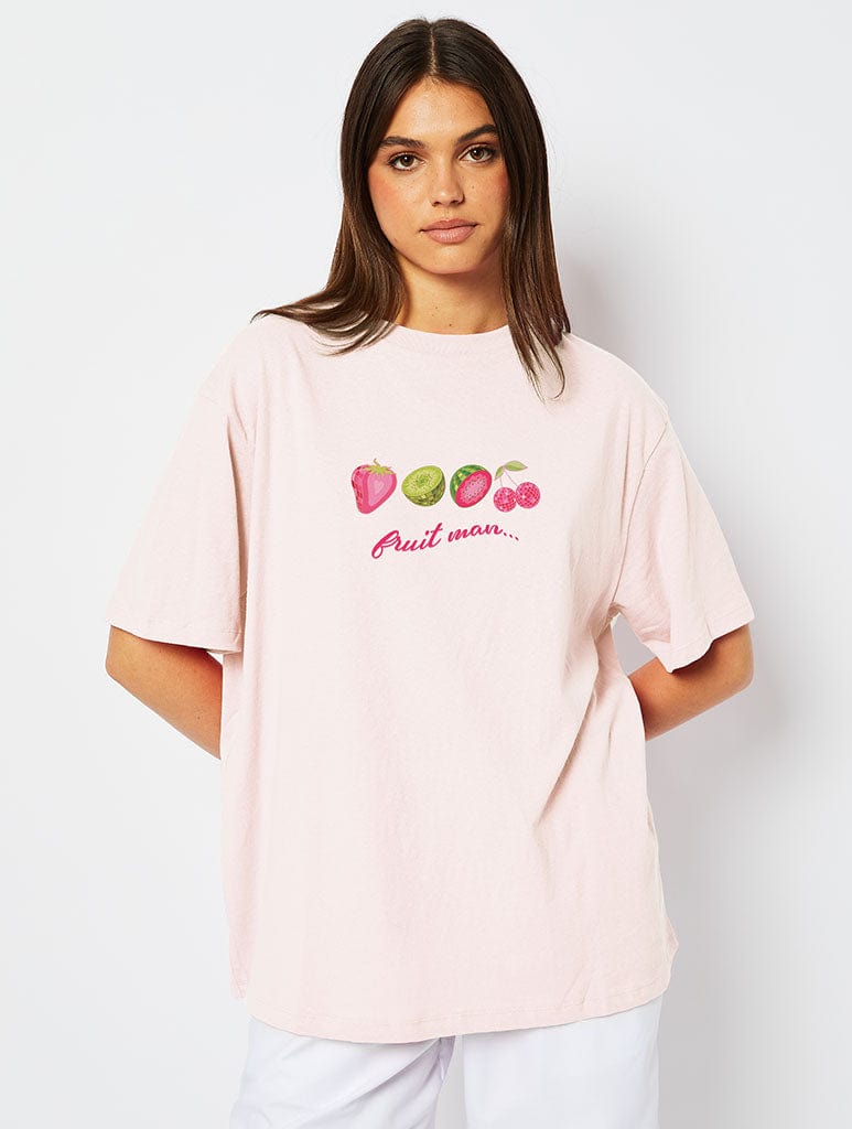Fruit Man T-Shirt in Pink Tops & T-Shirts Skinnydip London