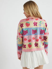 Fruity Stripe Knitted Cardigan Jumpers & Cardigans Skinnydip London