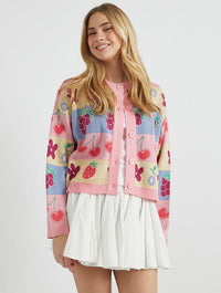 Fruity Stripe Knitted Cardigan Jumpers & Cardigans Skinnydip London