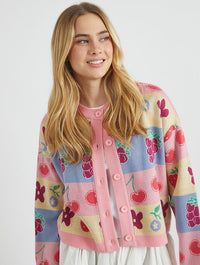 Fruity Stripe Knitted Cardigan Jumpers & Cardigans Skinnydip London