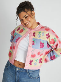Fruity Stripe Knitted Cardigan Jumpers & Cardigans Skinnydip London