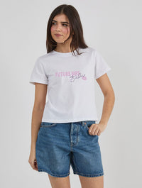 Future Mrs Bieber Kiss Baby T-Shirt In White Tops & T-Shirts Skinnydip London