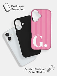 'G' Initial Patterned Pink Ultra Protective iPhone Case Phone Cases Skinnydip London