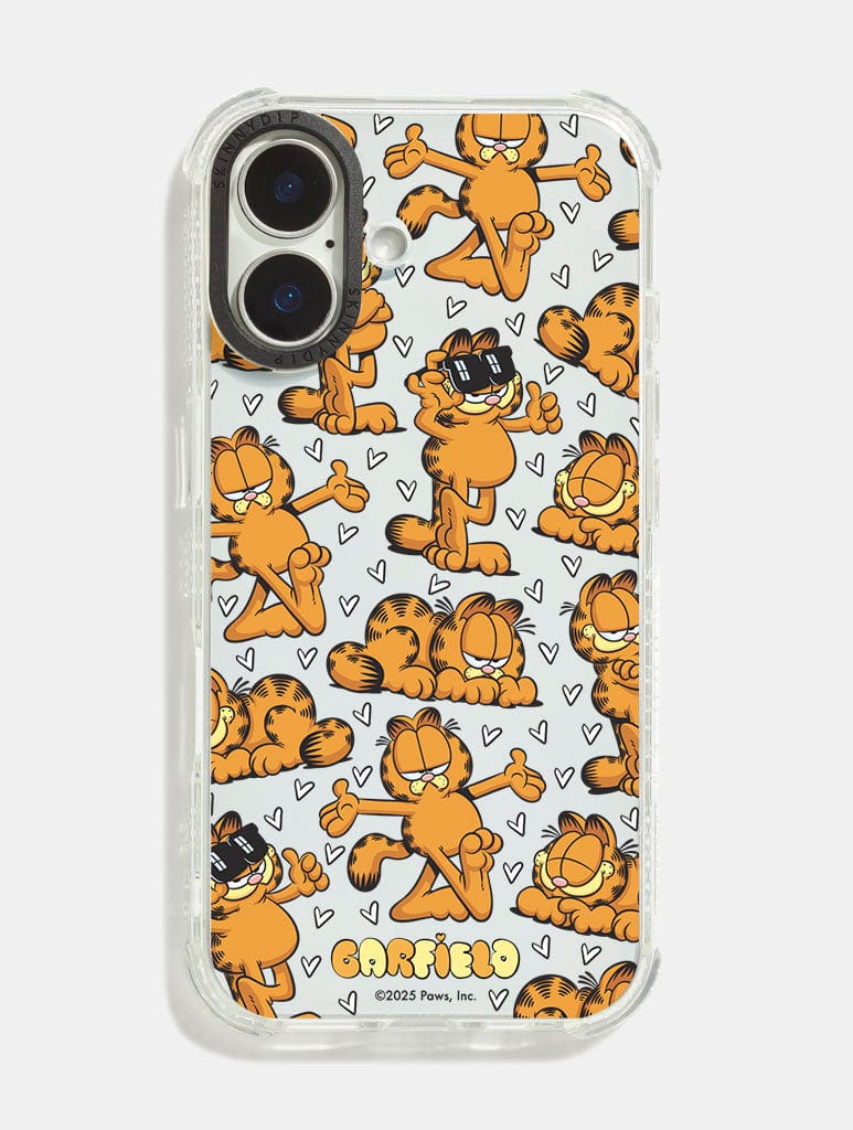 Garfield x Skinnydip Heart Pattern Shock iPhone Case Phone Cases Skinnydip London