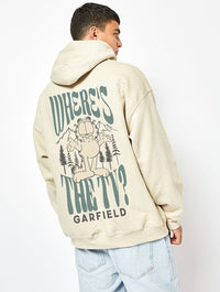 Garfield x Skinnydip Where's The TV Hoodie In Sand Hoodies & Sweatshirts Skinnydip London