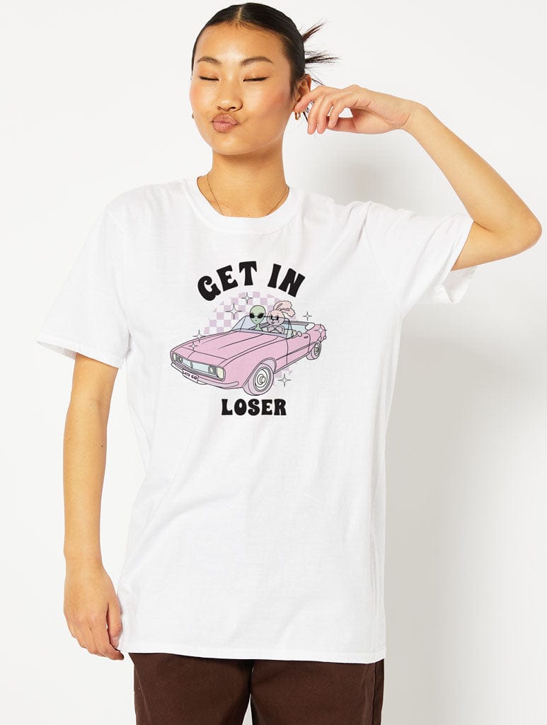 Get in Loser White T-Shirt Tops & T-Shirts Skinnydip London