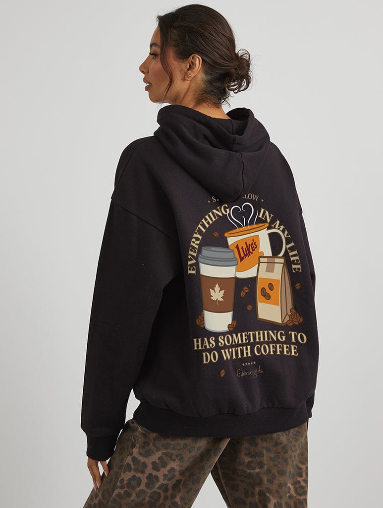 Gilmore Girls x Skinnydip Luke's Coffee Hoodie In Black Hoodies & Sweatshirts Skinnydip London