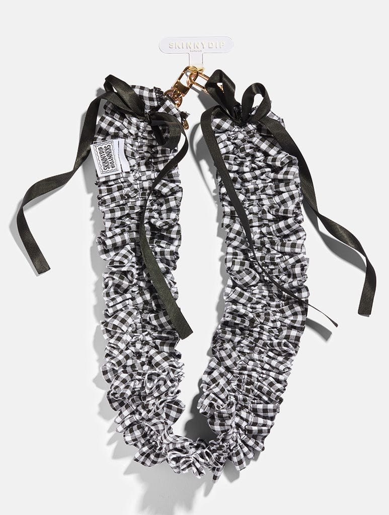 Gingham Ruffle Cross Body Strap Phone Grips Skinnydip London