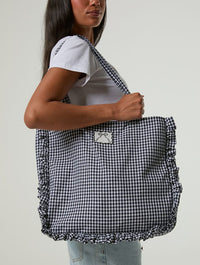 Gingham Ruffle Tote Bag Tote Bags Skinnydip London